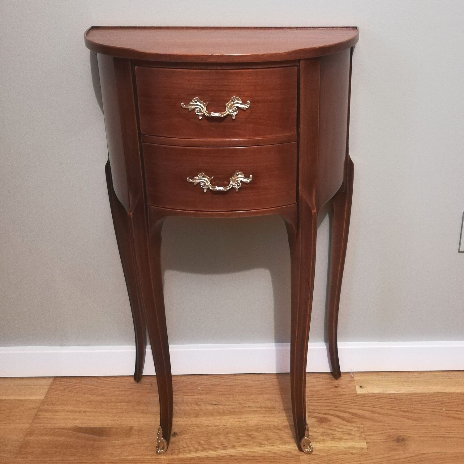 Bedside table or half-moon side furniture Louis XV style