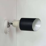 Pair of vintage adjustable wall lights, black and white, Raak Netherlands 1970