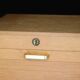 Notary's curtain cabinet in light oak (very good condition)
