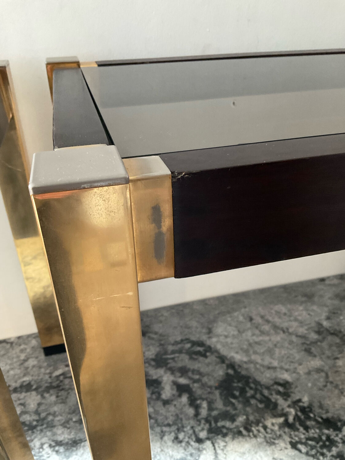 Pair of Hollywood Regency style side tables