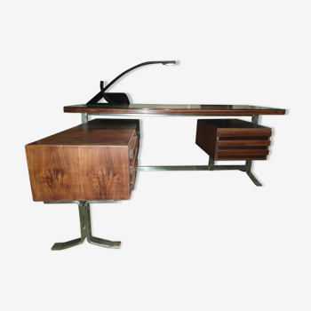 Bureau de ministre vintage en palissandre par gianni moscatelli pour formanova, 1970 mobilier design