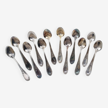 Box of 12 silver-plated teaspoons Apollo goldsmith