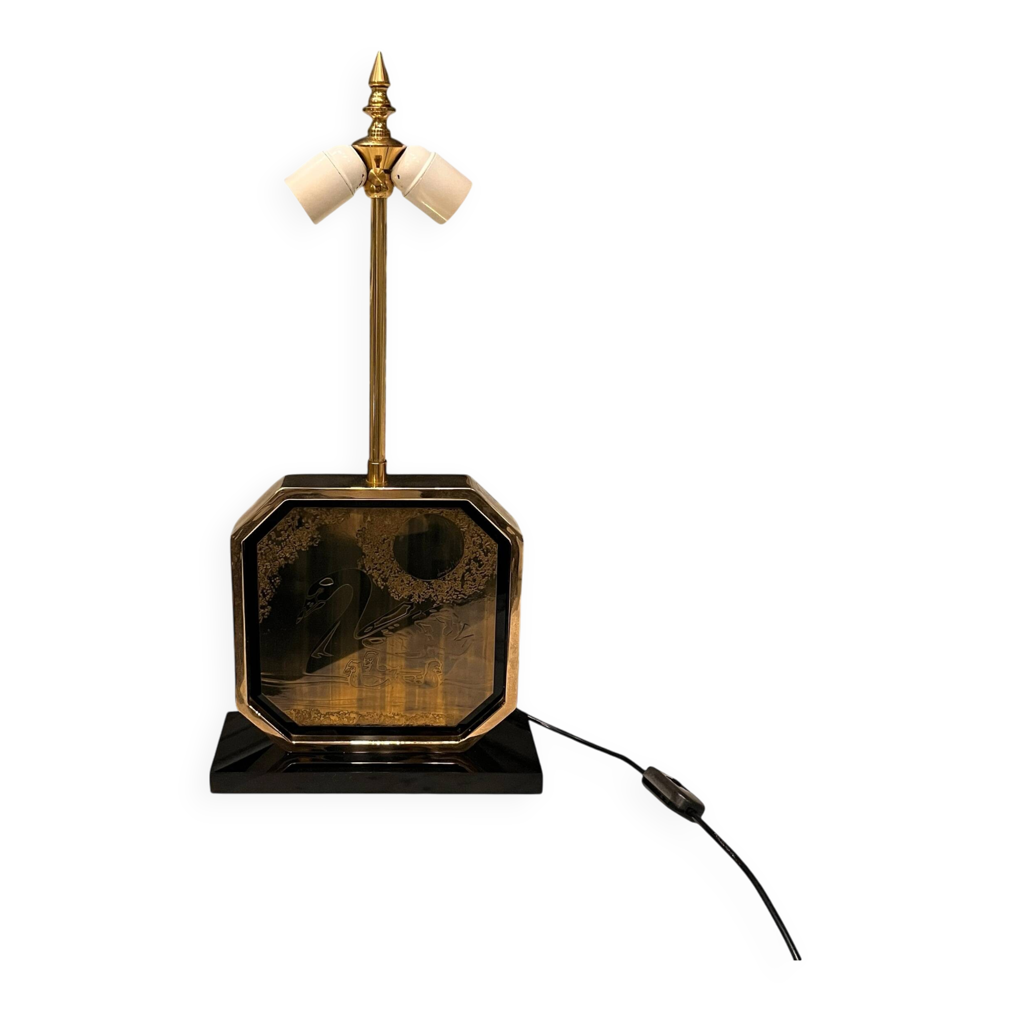 Table lamp, georges mathias for maho, hollywood regency, ca 1970