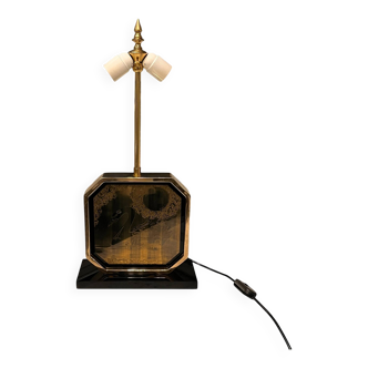 Table lamp, georges mathias for maho, hollywood regency, ca 1970