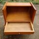 Solid pitch pine bedside table with vintage splayed legs.