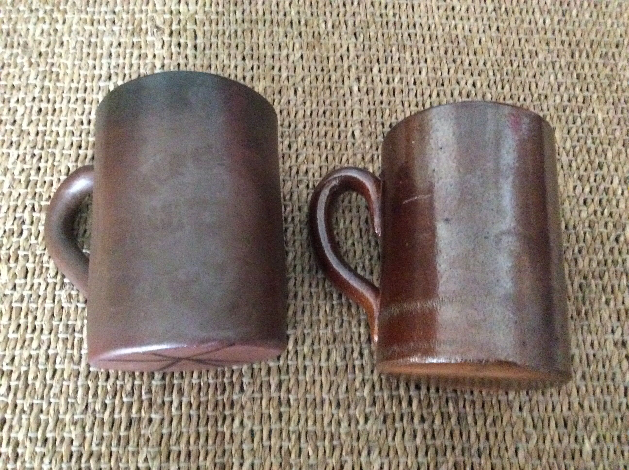 2 stoneware mugs