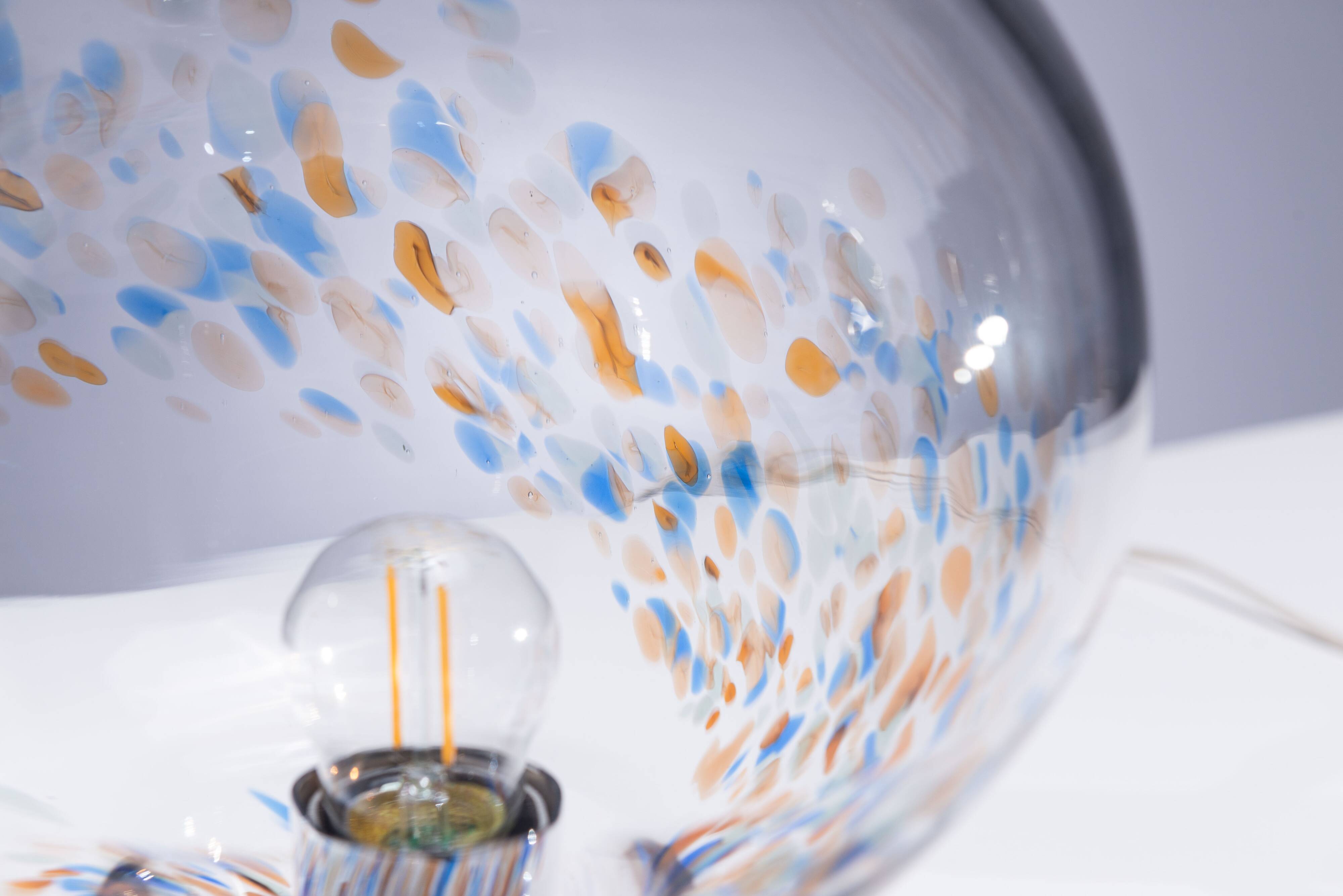 Glass table lamp by Olle Alberius for Orrefors Sweden, 1970s