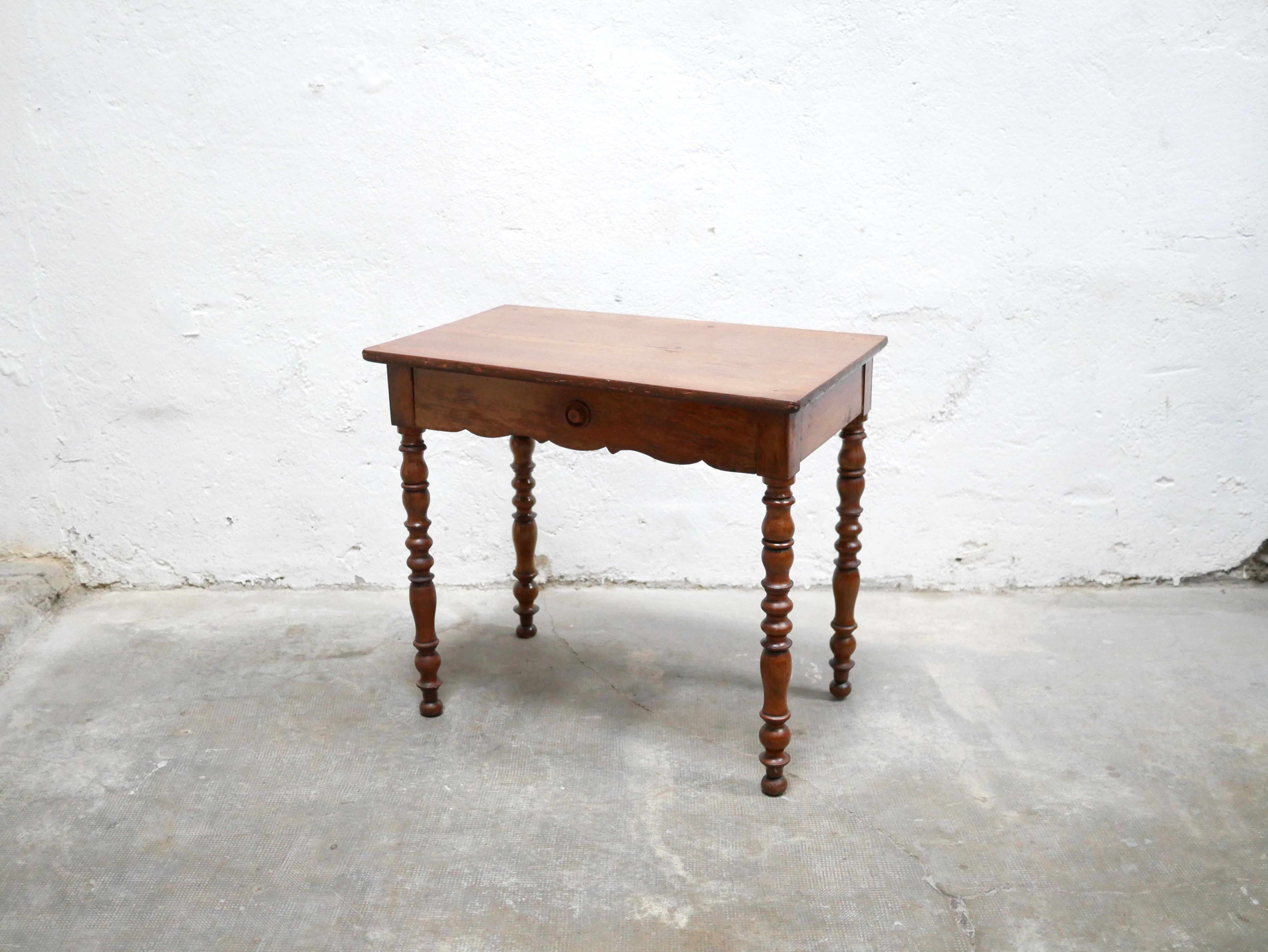 Vintage wooden desk side table