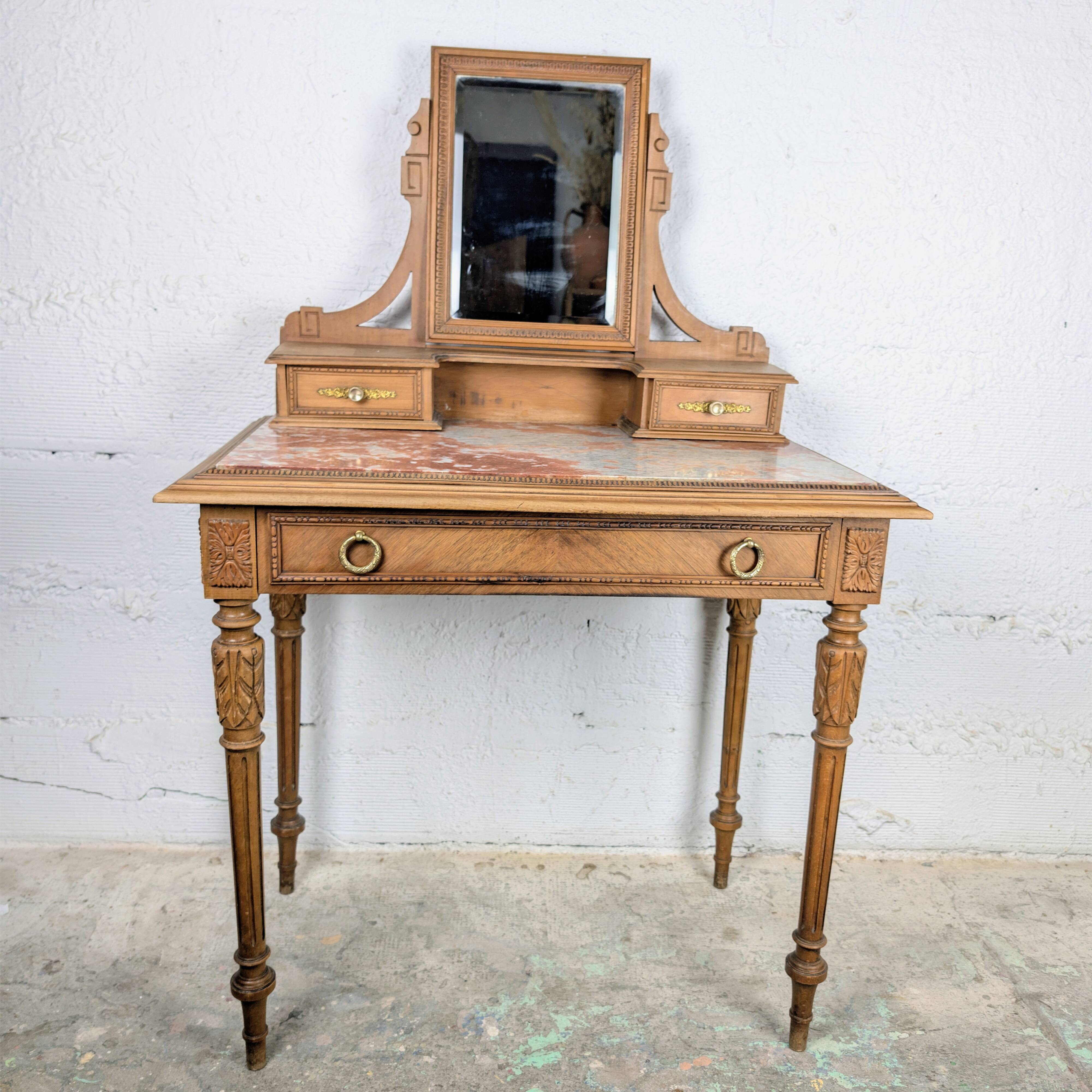 Louis XVI style dresser with pink marble