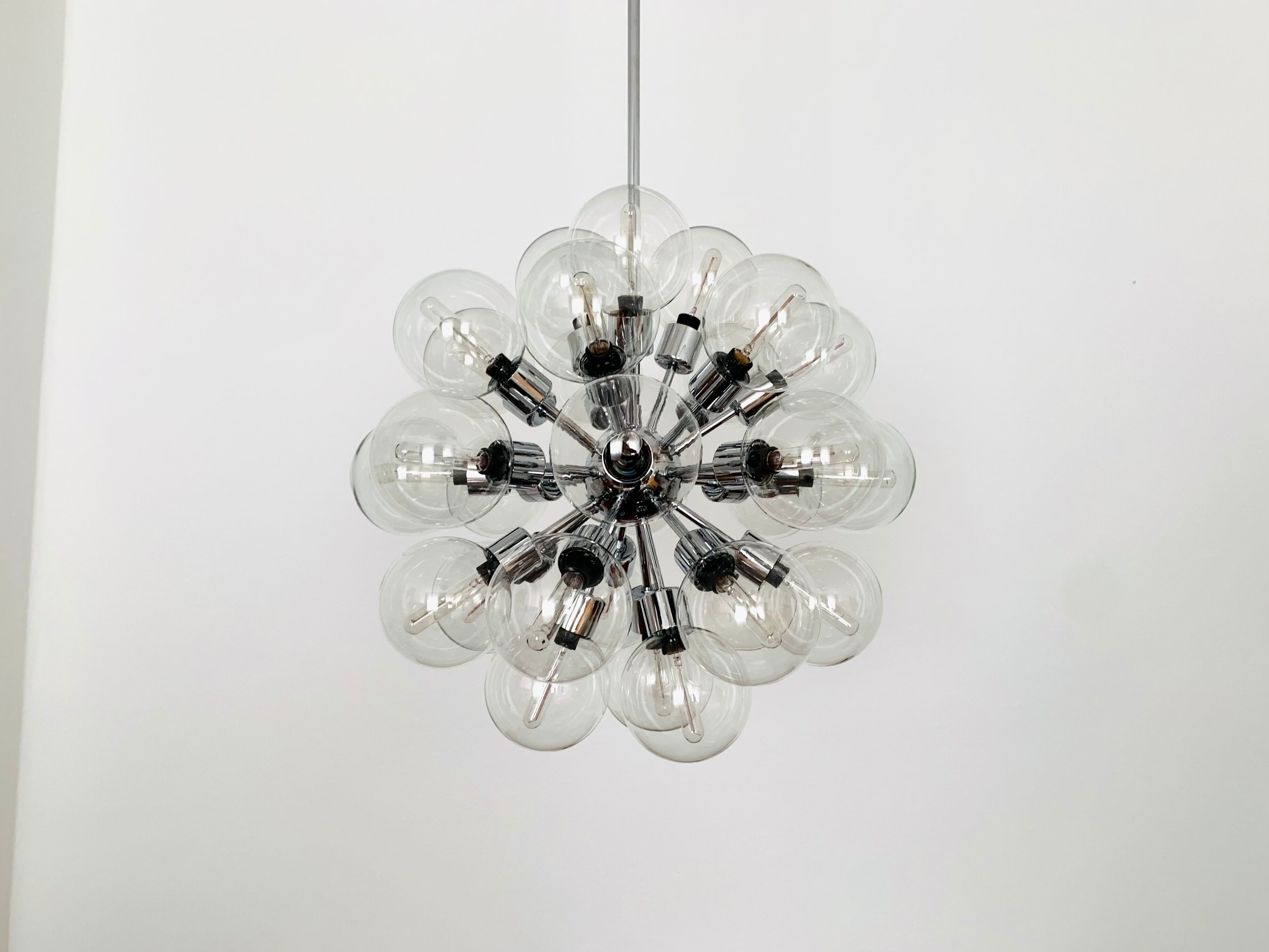 Chromed 1970s Sputnik Chandelier by Motoko Ishii for Staff