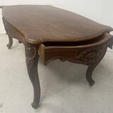 Louis XV style desk in solid walnut, 19th century