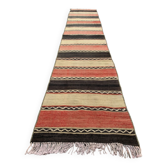 Old Turkish narrow Kilim Runner 263x49 cm shabby chic, vintage kelim