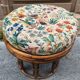Vintage 1970s bamboo pouf stool