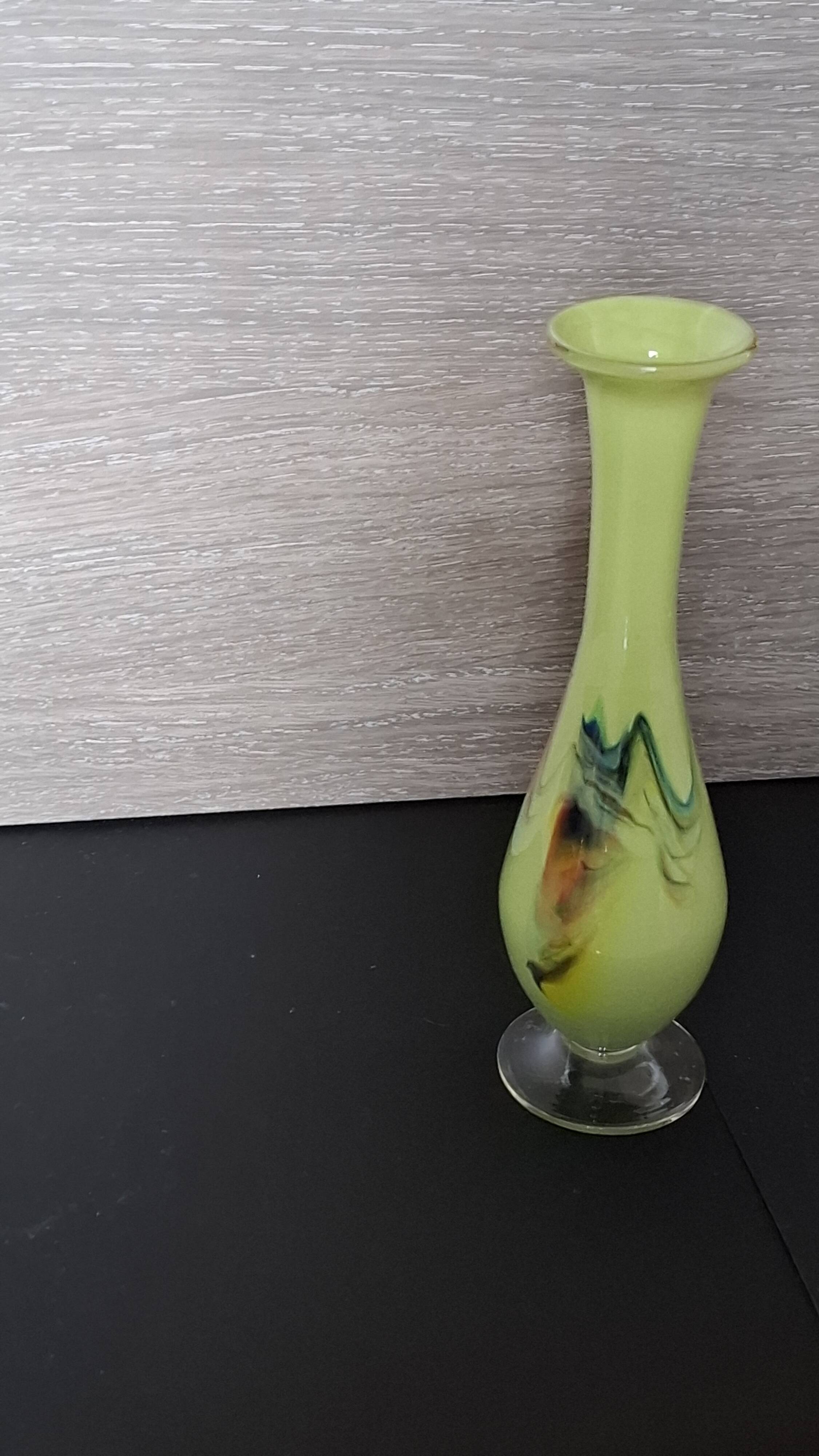 Chinese Dalian Glass vase - Snowflakes 1950