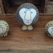 Set of 3 ceramic lions by Lisa Larson/Gustavsberg.