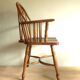 Mid century solid oak lyre-back Windsor elbow armchair, 1960s