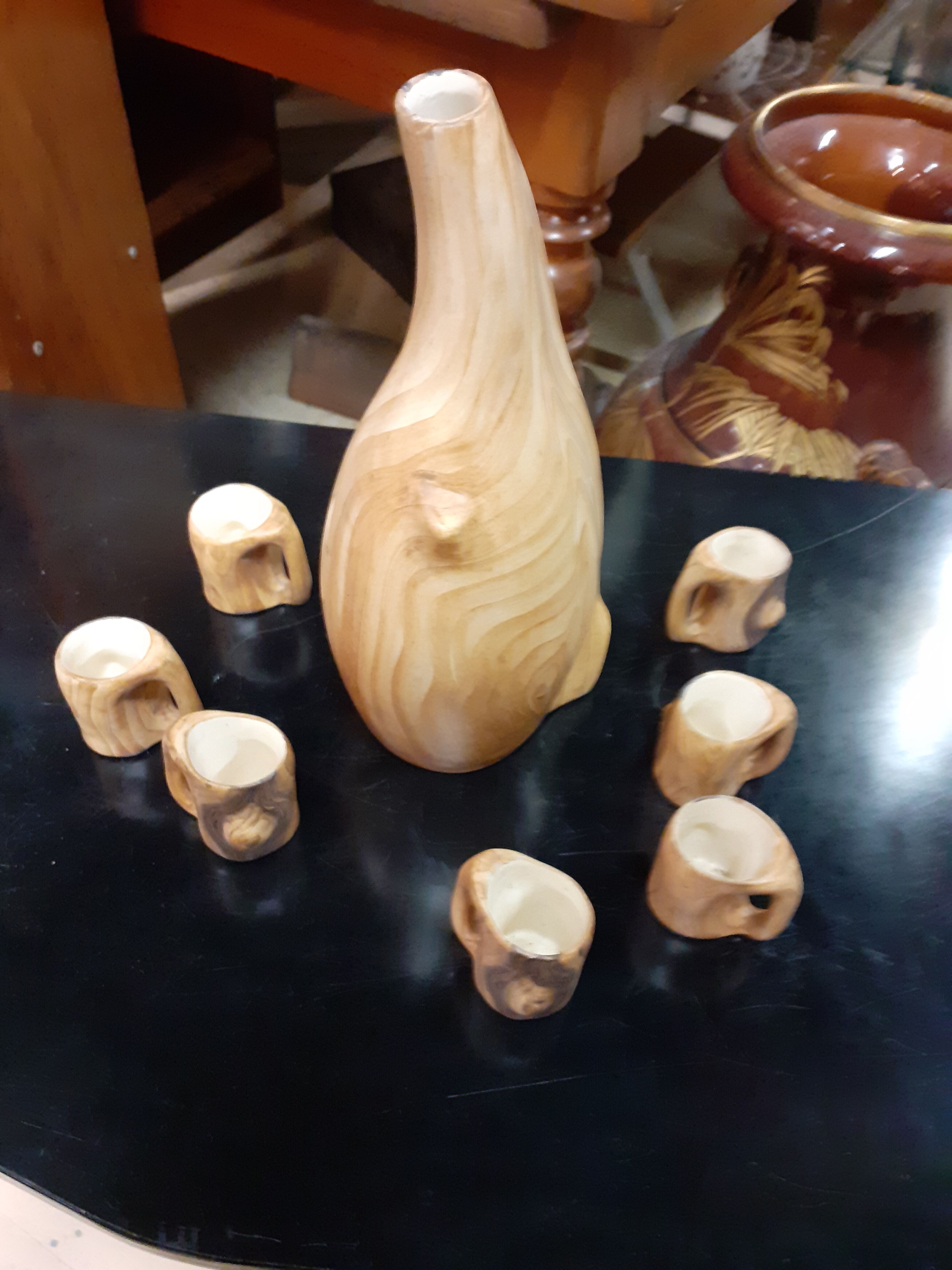 Vallauris faux wood  liqueur service