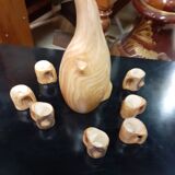 Vallauris faux wood  liqueur service