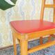 Vintage Wooden Dining Chair: Red Leather Seat, Mid-Century Modern