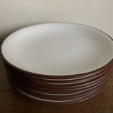 Set of 8 Scandinavian KMK enamelled earthenware dessert plates 1965