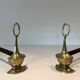 Pair of Bronze Chenets in Neoclassical Style in the Form of an Oil Lamp