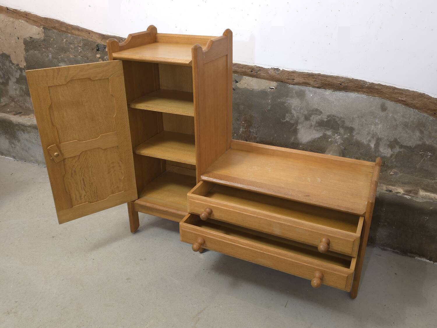 1960 Guillerme et Chambron oak sideboard