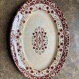 Jules Vieillard oval dish - Bordeaux in iron earth, "Louis XV" service