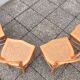 Set of 4 dining room chairs in solid birch wood and cannage; louis philippe style, very b