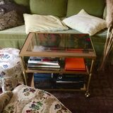 Toad in cloth armchair and its Ottoman