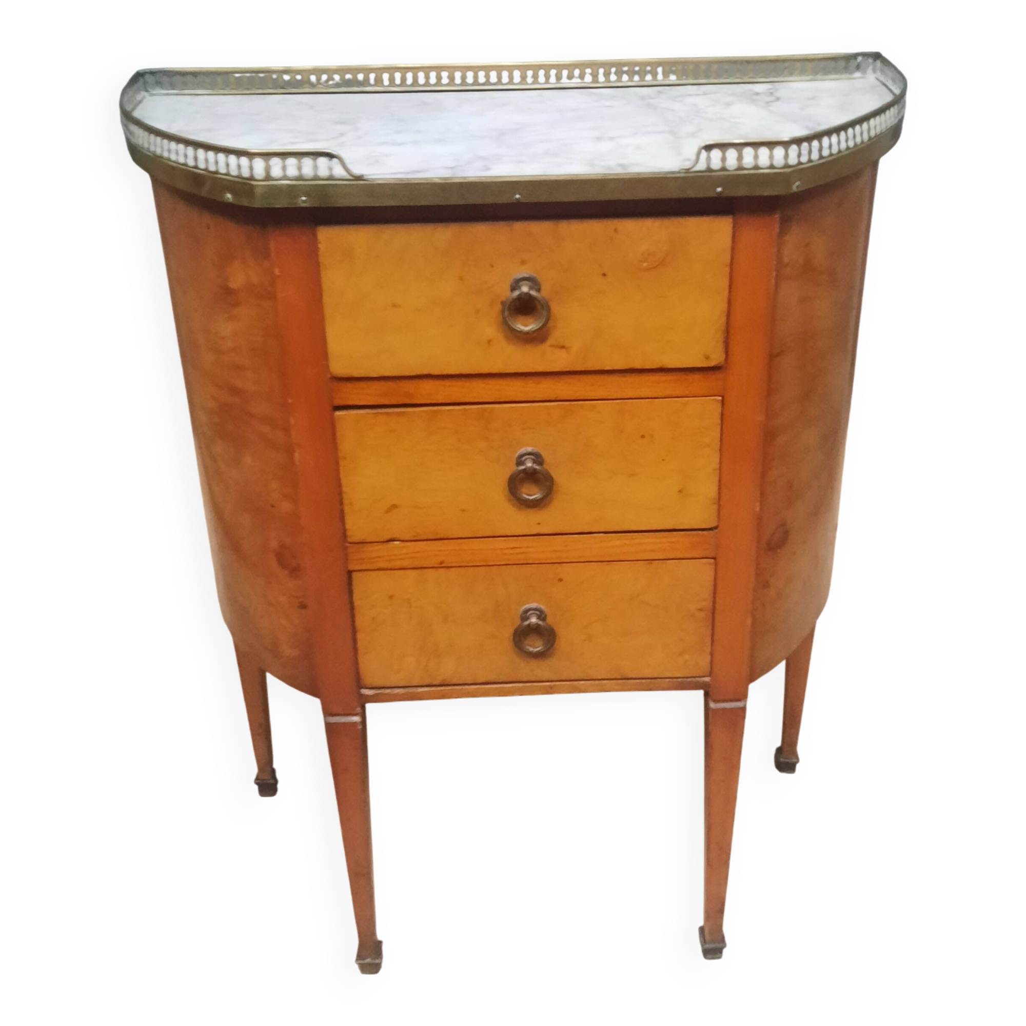 Small Louis XVI style chest of drawers with rounded sides