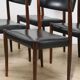 Set of 4 Scandinavian Danish chairs in rosewood and skai, 1960