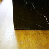 Buddha head sculpture, marble base