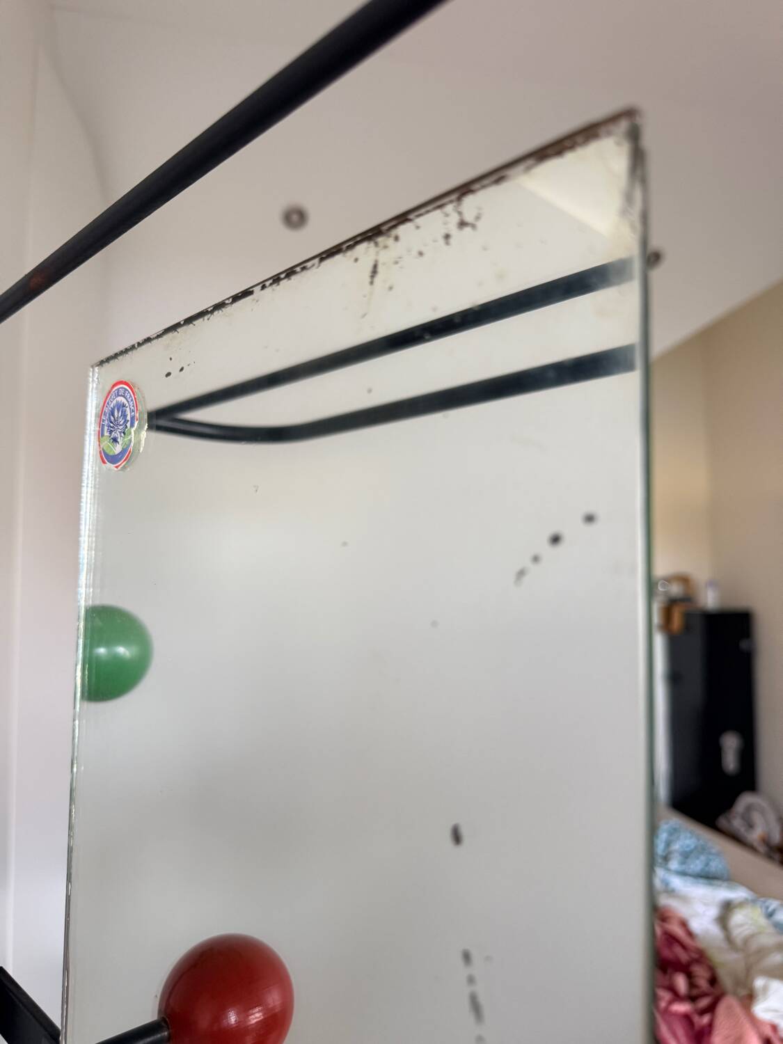 Coat rack, vintage cloakroom with mirror