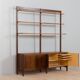 Scandinavian two bay rosewood free-standing wall unit