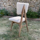 Set of 4 minimalist oak chairs from the 50s