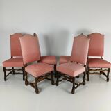 Beech Os De Mouton tapestry chairs (set of 4)