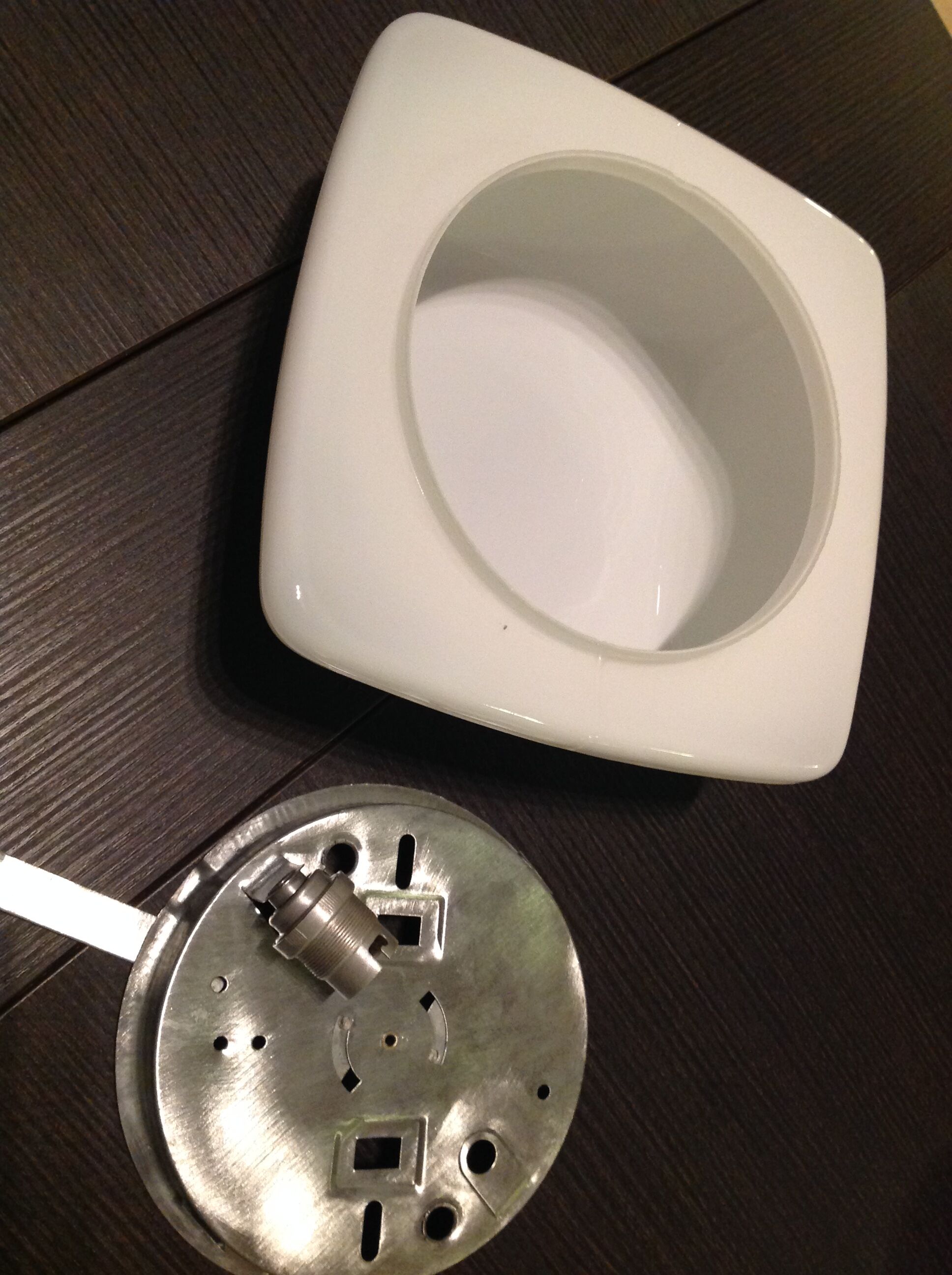 Ceiling square 70s vintage white opaline