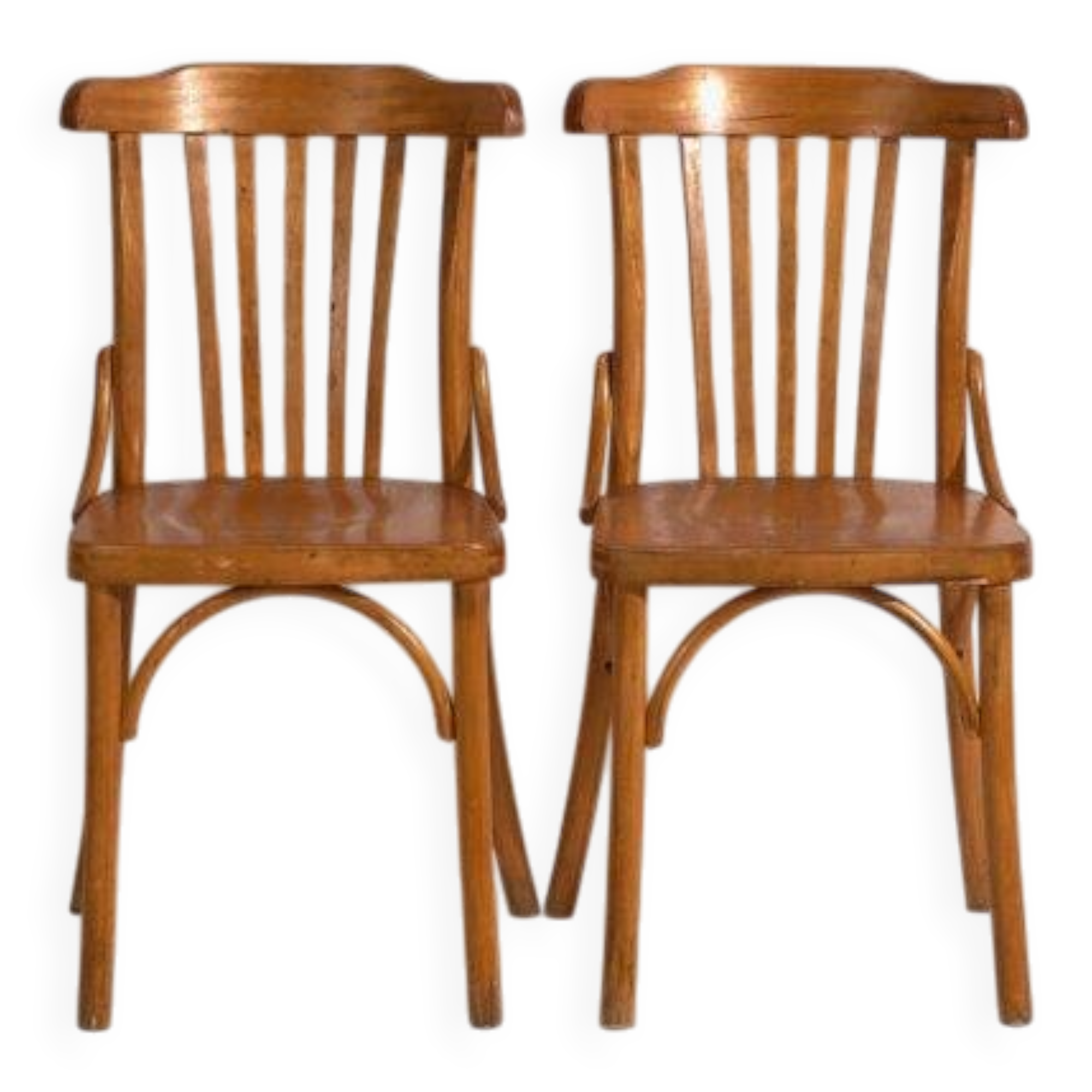Antique bentwood coffee chairs (circa 1920). Set of 2, no. 4