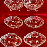 Set of 6 baroque cups on foot