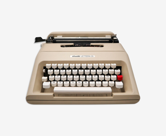 Machine à écrire Olivetti Lettera 35 gris beige révisée ruban neuf