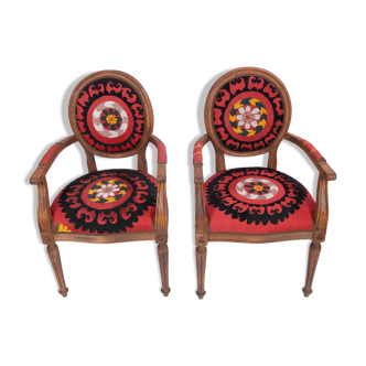 Set of two suzani armchair