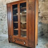 Solid oak display cabinet – Art Deco style – 1920s – Modular shelves
