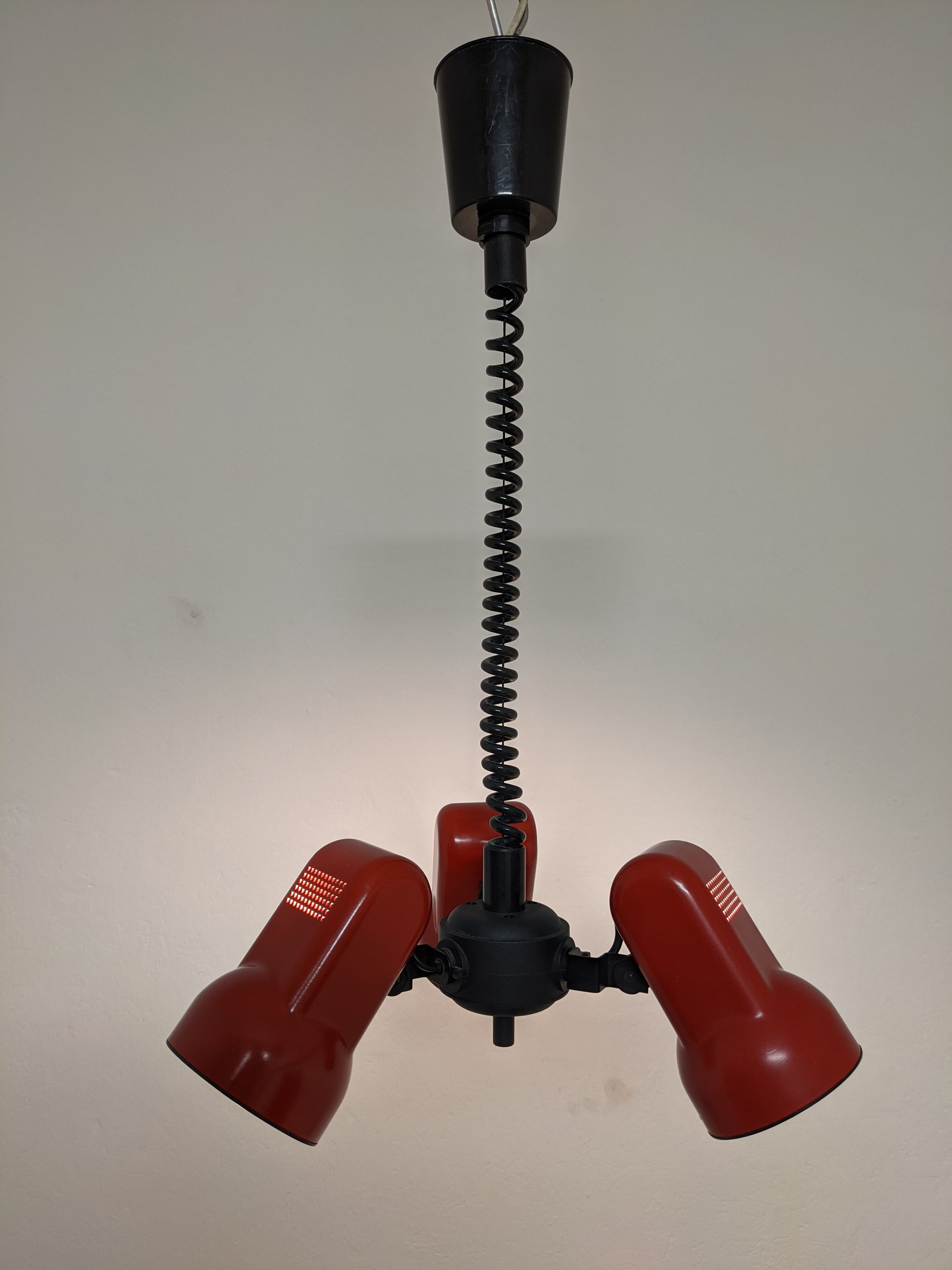 Chandelier with 3 spots of the 70s /80s of vrieland design