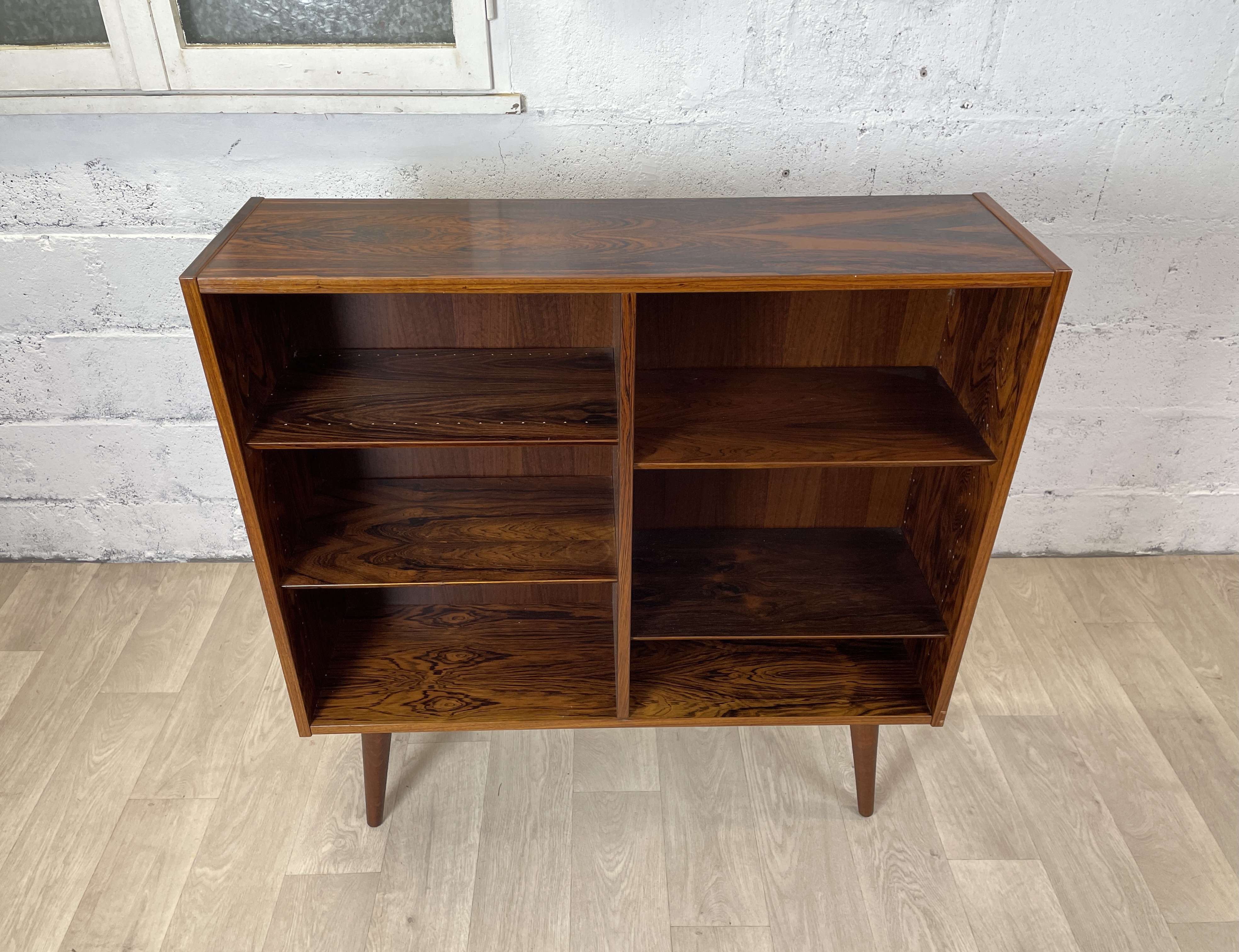 Vintage Scandinavian rosewood bookcase by Poul Hundevad, 60s
