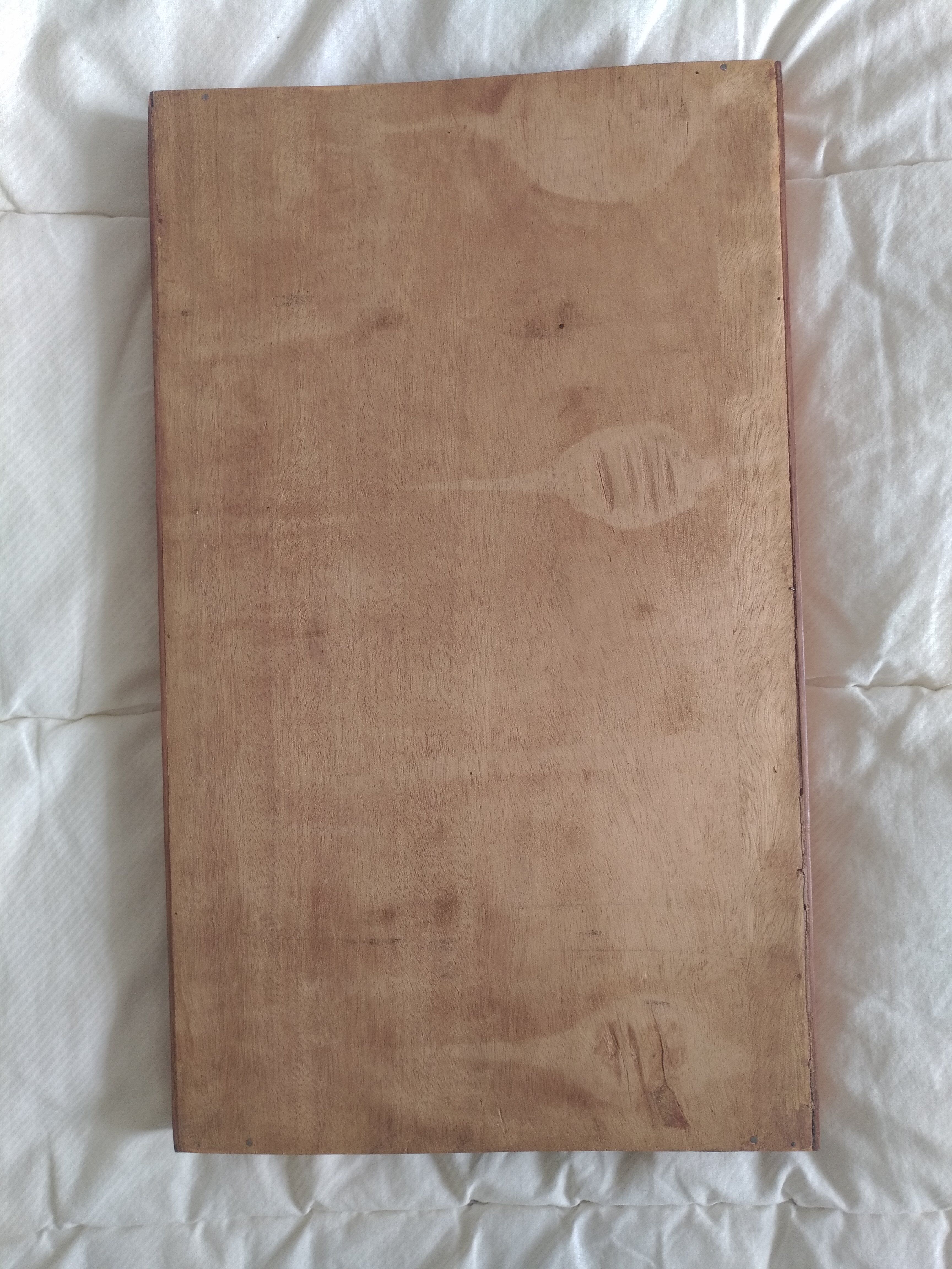 Old vintage marquetry wooden tray