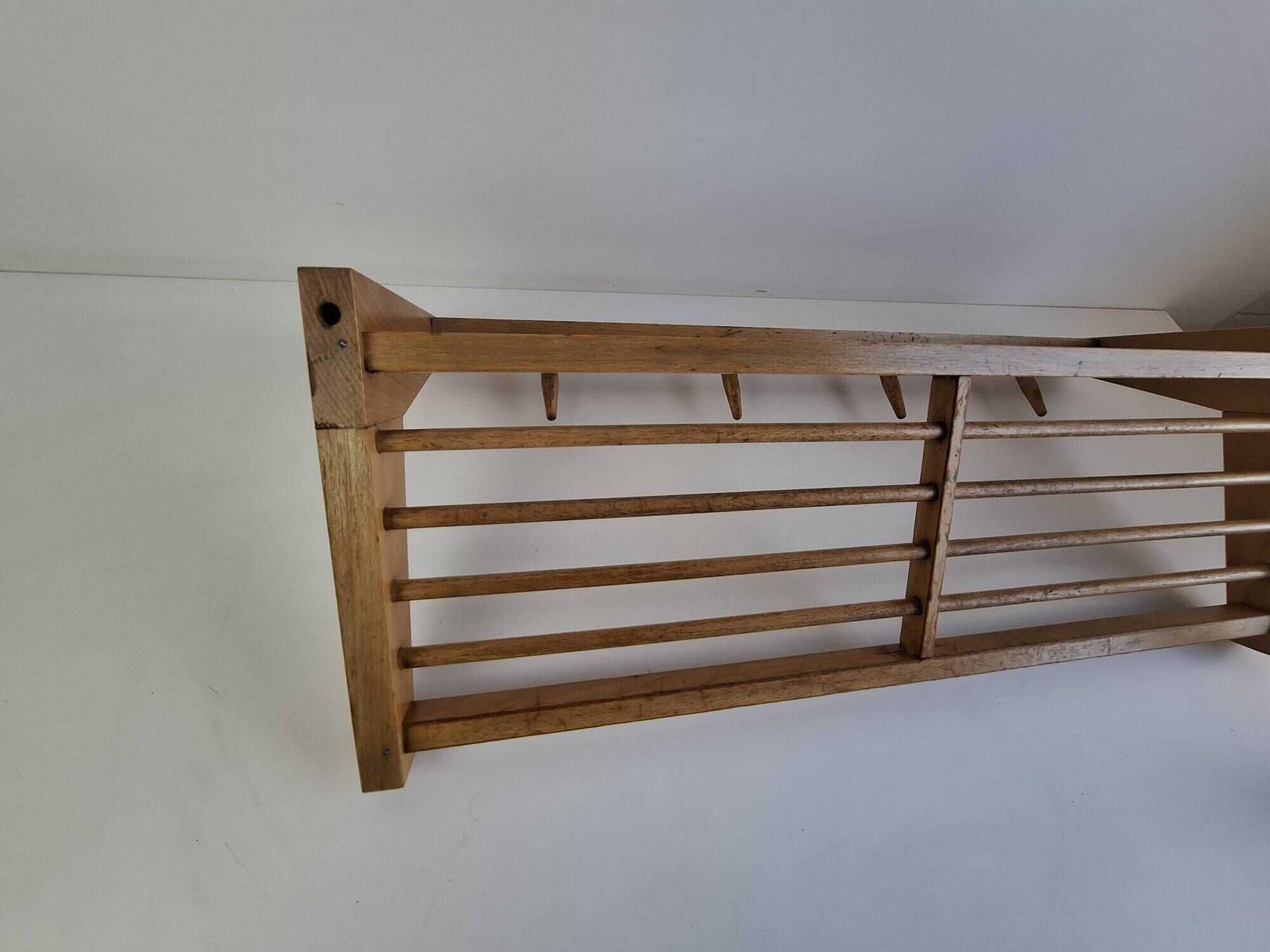 ULUV Czechoslovakian Mid-Century Wooden Wall Coat Rack, circa 1970