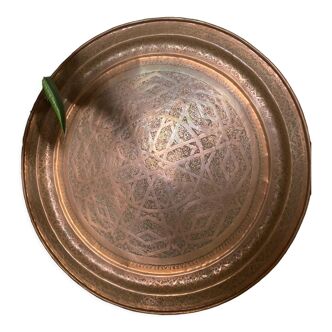 Chiseled copper top oriental decoration