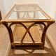 Grande table basse bambou et osier vintage