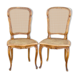 Pair of canned chairs