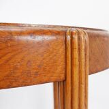 Side table / pedestal with fluted ogive legs - Oval glass top